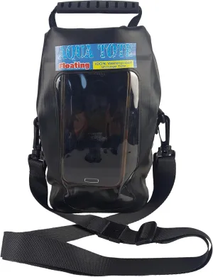 Cell Phone Crossbody Black Tote Bag 100% Waterproof Floating Dry Bag Protection for Your Mobile Device During All Water Sports | 2.5L Large Capacity Holds Sunscreen, Sunglasses, Watch
