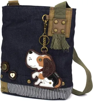 Chala Patch Cross-Body Women Handbag, Blue Denim Canvas Messenger Bag