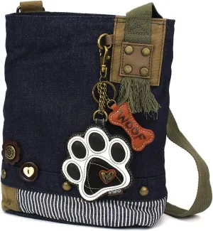 Chala Patch Cross-Body Women Handbag, Blue Denim Canvas Messenger Bag