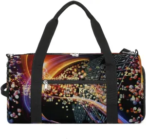 Chemical Icons Sports Tote Gym Bag for Women Men, Overnight Bag with Shoe Compartment Water Resistant