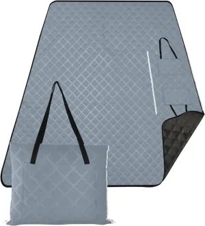 CHIFIGNO Light Slate Gray Beach Blanket Waterproof Sandproof, Floral Tent Rugs for Camping Mat Cute Picnic Essentials Foldable, 80" x 60"