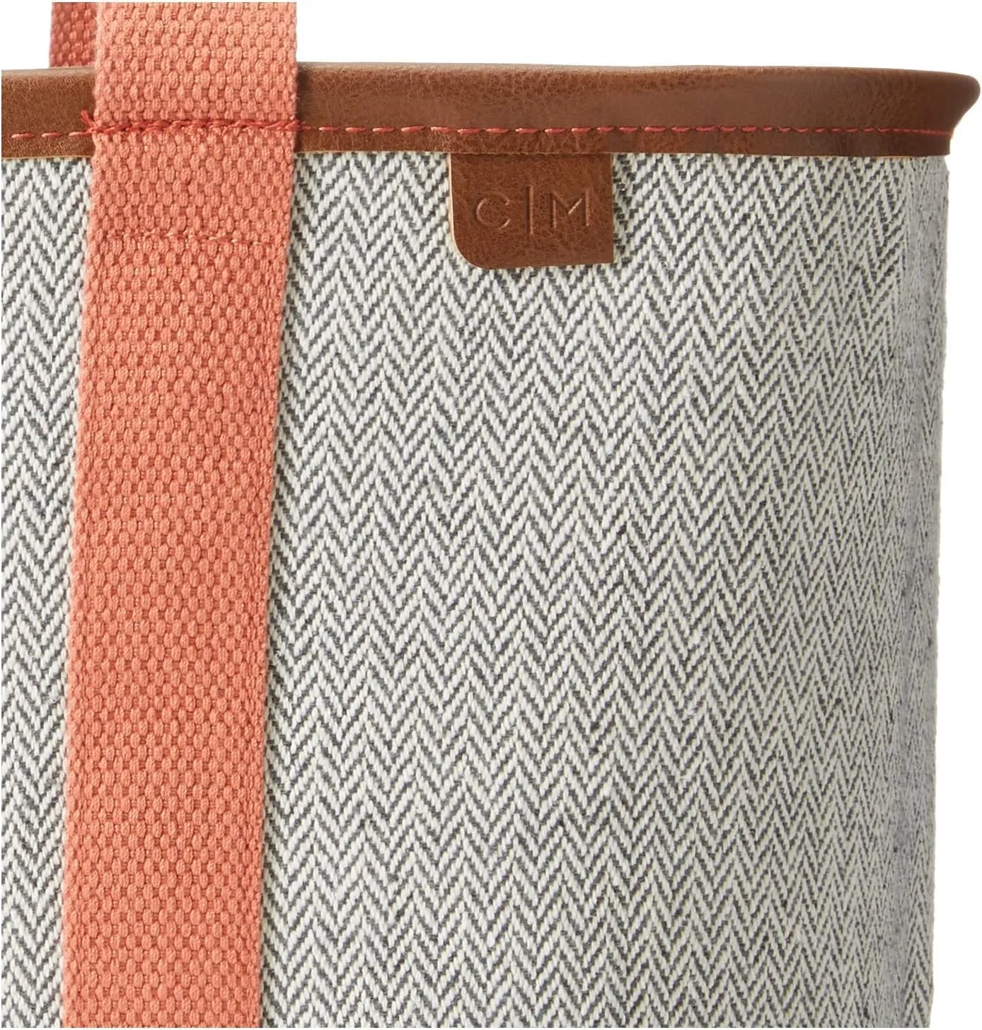 CleverMade Collapsible LUXE Tote - Rose Herringbone 1 Pack 20L / 5 Gal - Reusable Grocery Shopping Storage Bag Organizer w/ Handles Reinforced Bottom