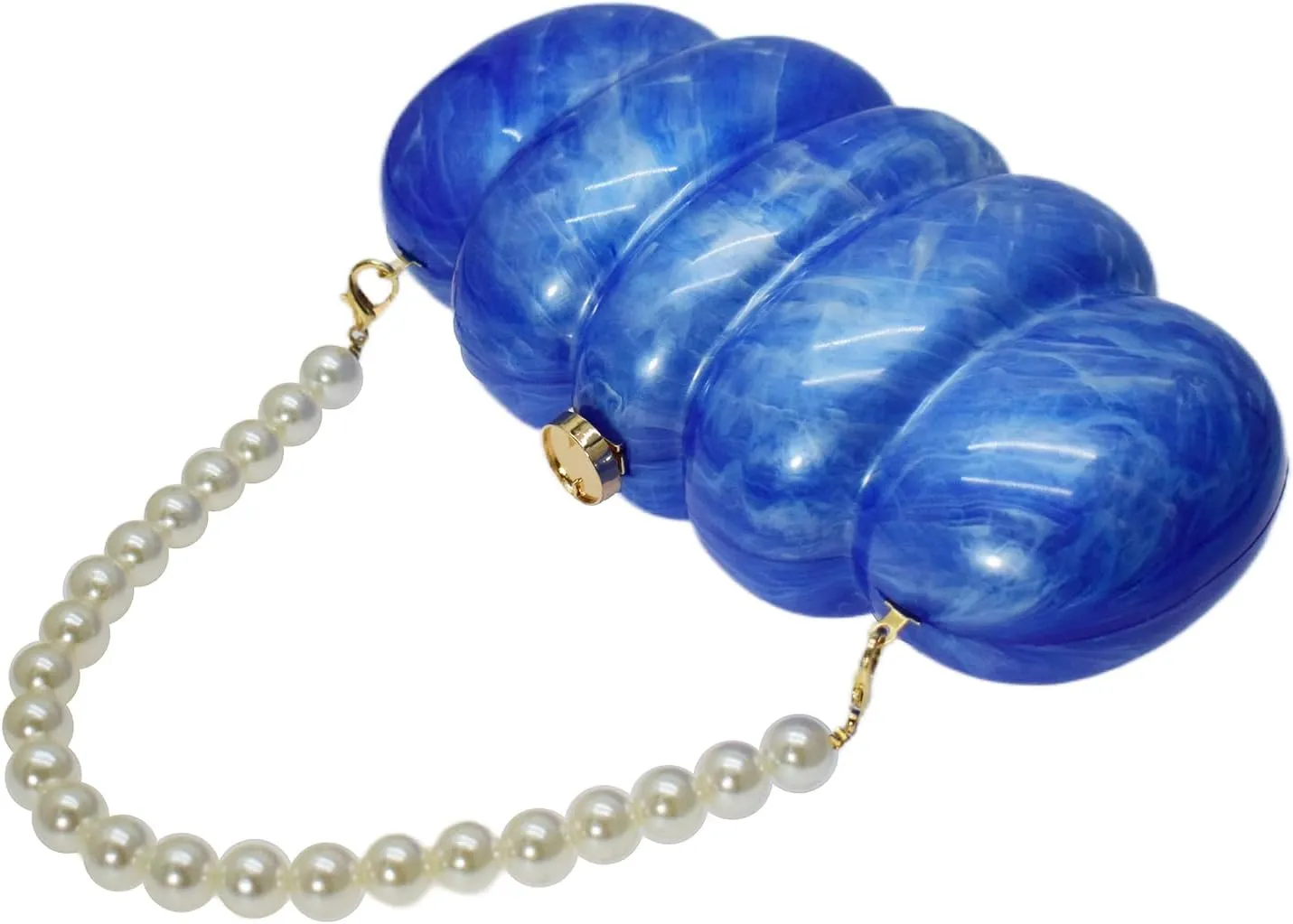 Cloud Acrylic Clutch Purse Marble Acrylic Bag Women Unique Evening Bag Pearl Chain Crossbody Handbag