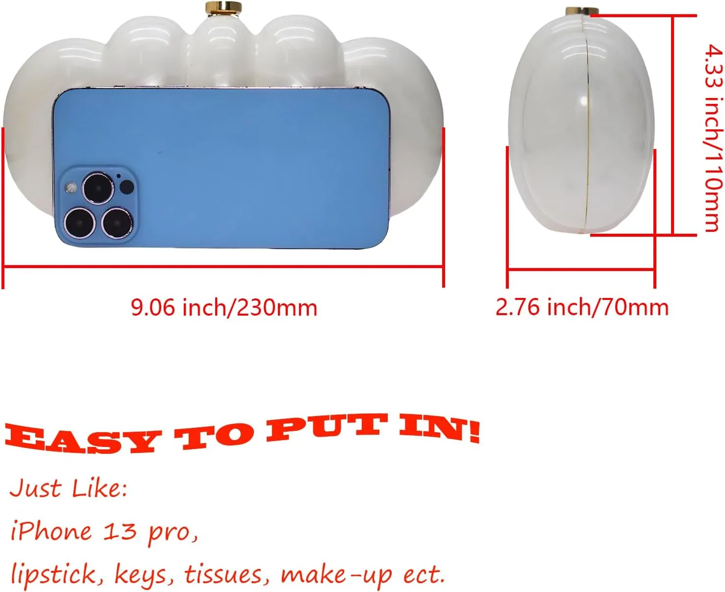 Cloud Acrylic Clutch Purse Marble Acrylic Bag Women Unique Evening Bag Pearl Chain Crossbody Handbag