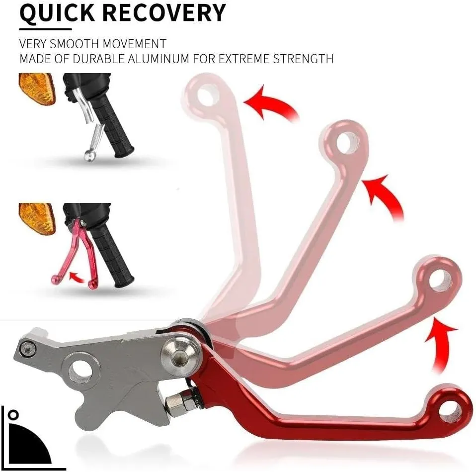 Clutch Brake Lever Set for KX60 for KX-60 for KX 60 1983-1995 1996 1997 1998 1999 2000 2001 2002 2003 Motorcycle Pivot Brake Clutch Levers Motorcycle Handle Brake Clutch Lever(Red)