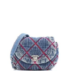 Coco Beach Messenger Bag Quilted Denim Mini