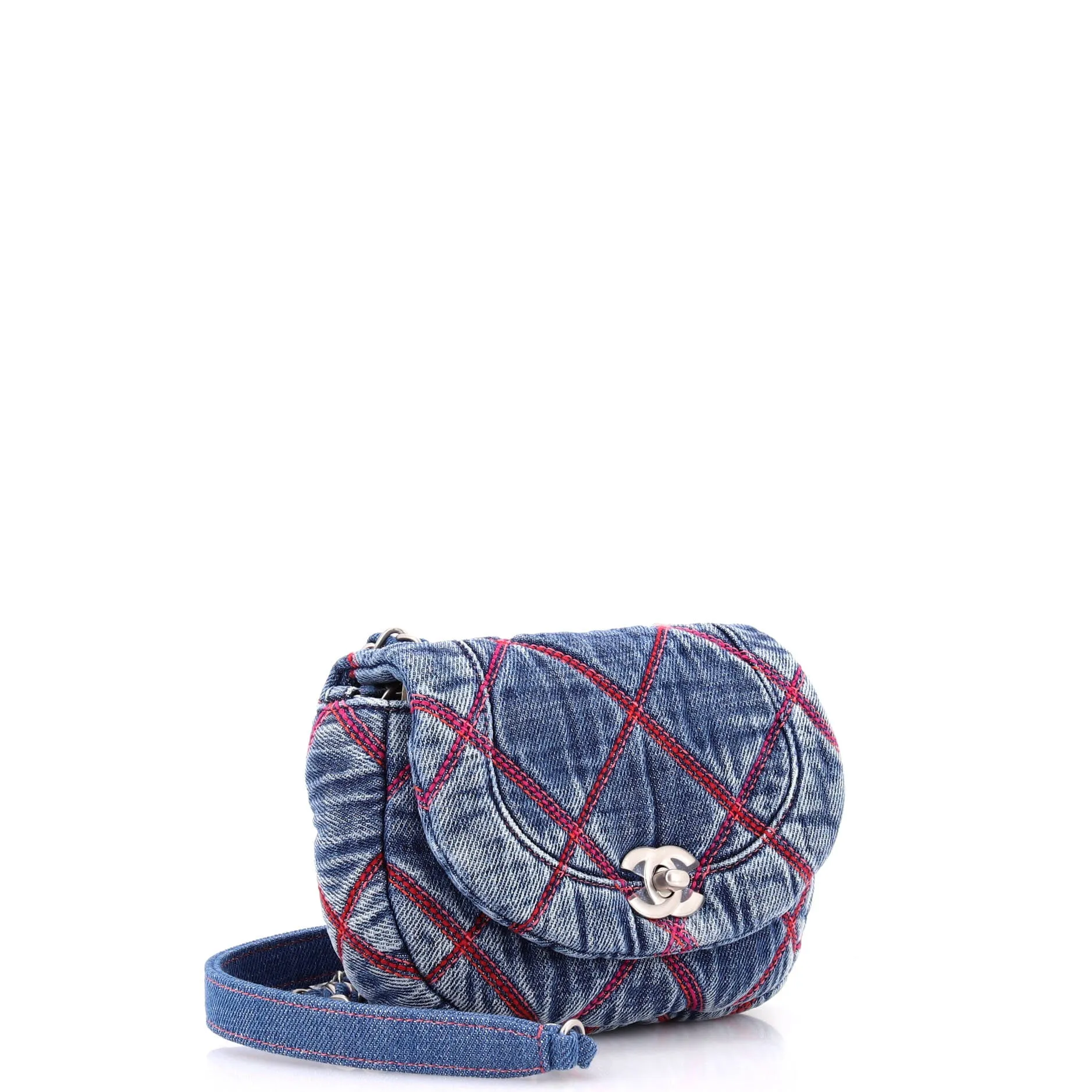 Coco Beach Messenger Bag Quilted Denim Mini