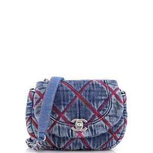 Coco Beach Messenger Bag Quilted Denim Mini