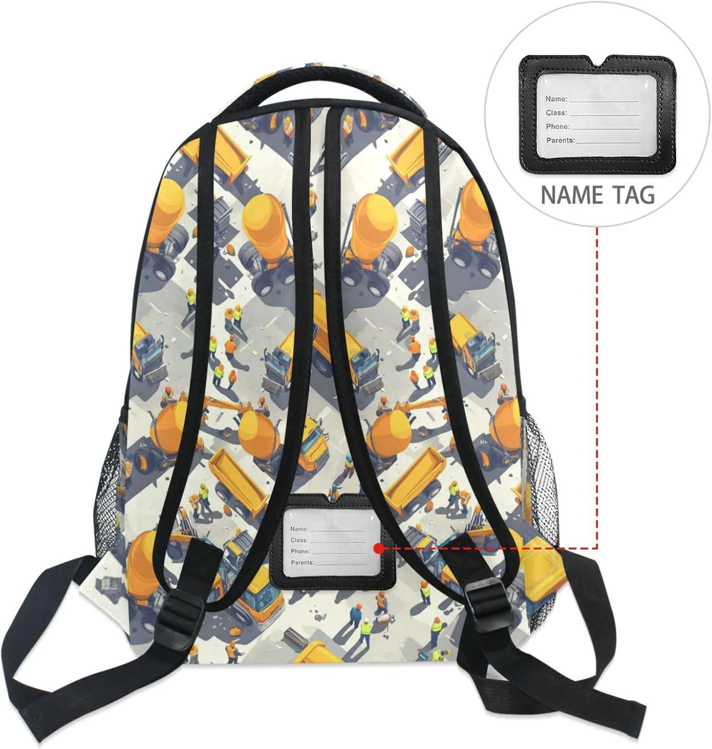 Cool Backpacks for Men and Women Fashion Business Work Bag with Chest Strap Gift Men & Women Construction Scene Highway Construction Bulldozer