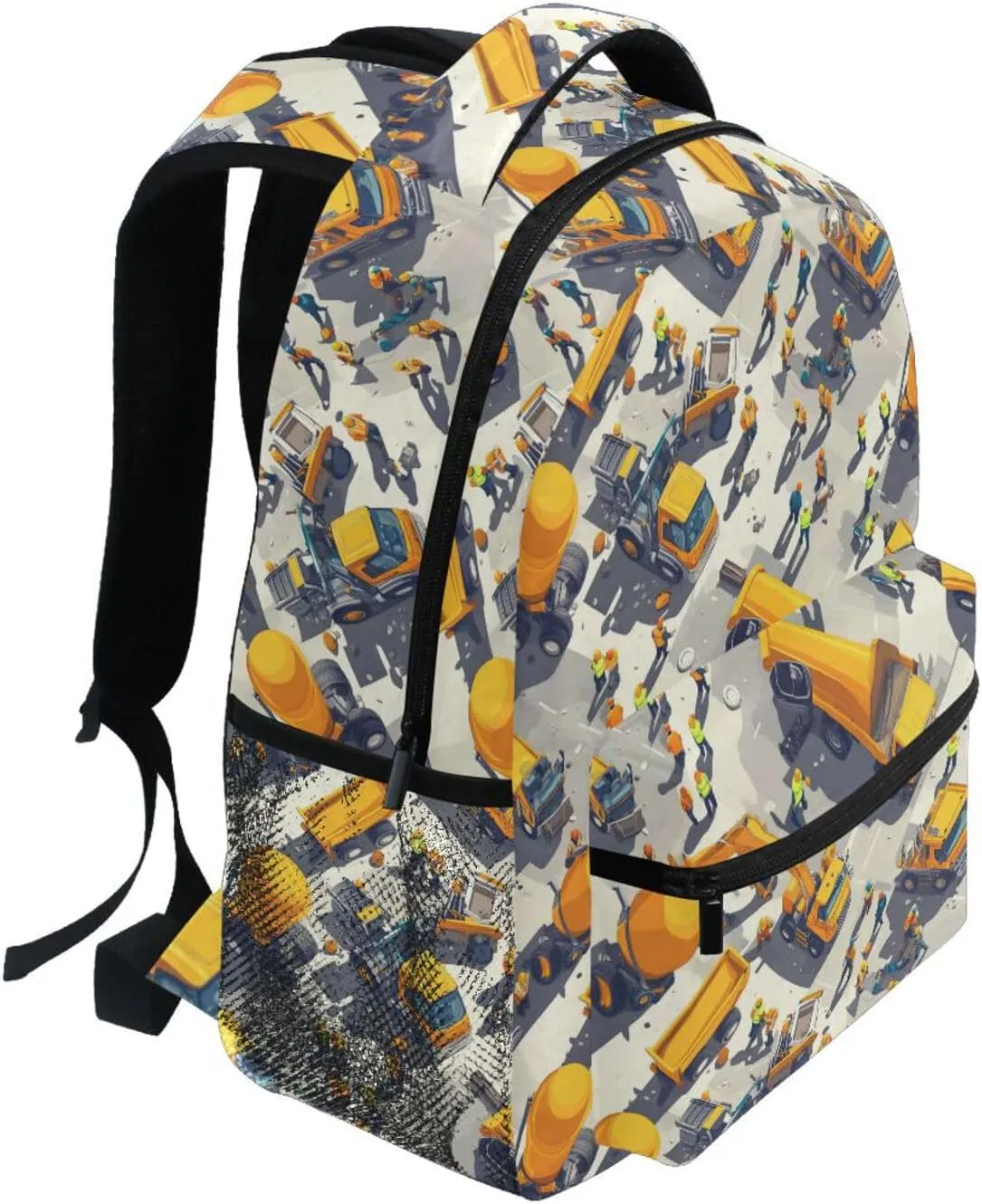 Cool Backpacks for Men and Women Fashion Business Work Bag with Chest Strap Gift Men & Women Construction Scene Highway Construction Bulldozer