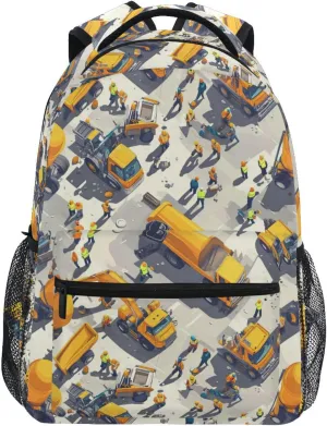 Cool Backpacks for Men and Women Fashion Business Work Bag with Chest Strap Gift Men & Women Construction Scene Highway Construction Bulldozer