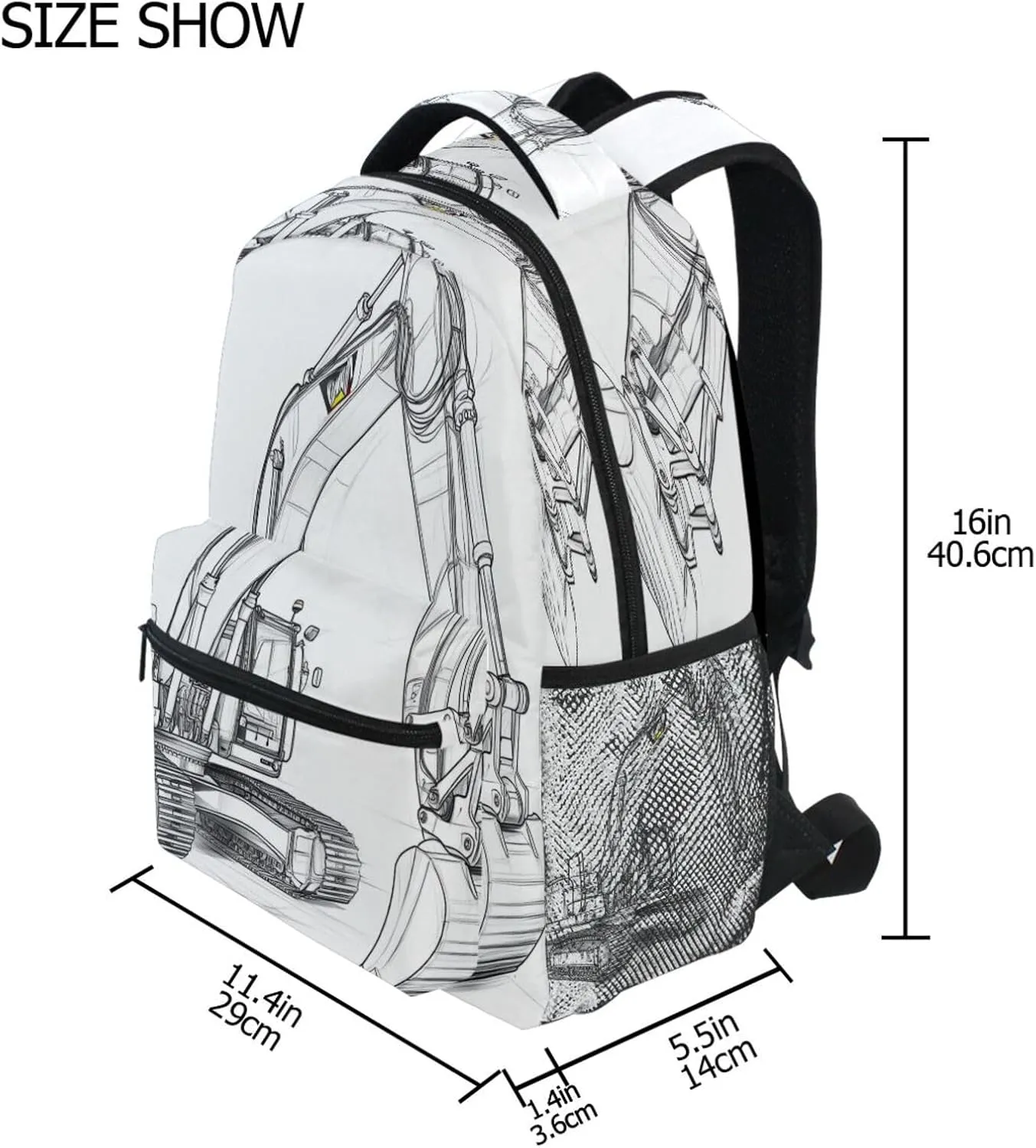 Cool Backpacks for Men and Women Fashion Outdoor Backpack with Chest Strap for Business Work College Travel Trip Excavator