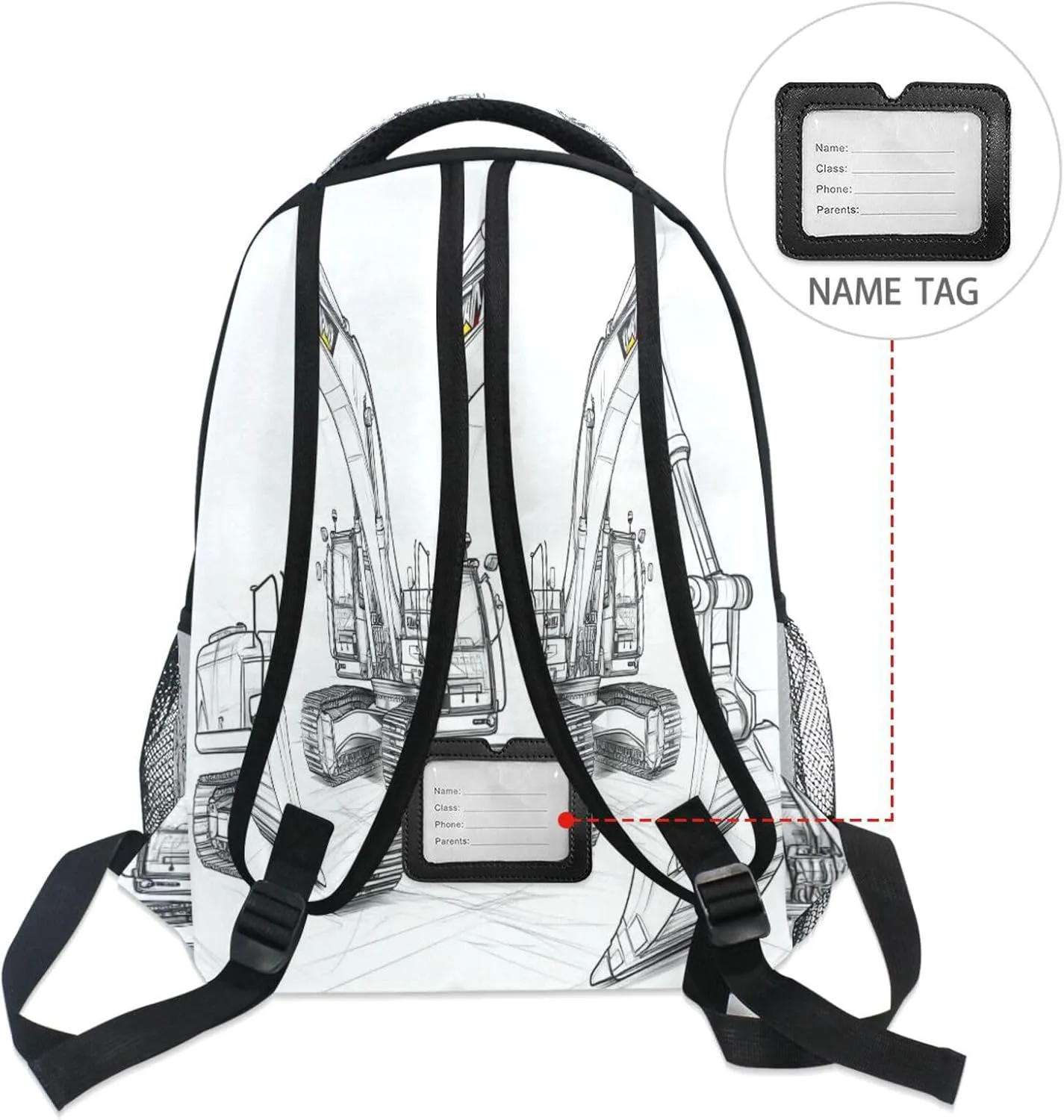 Cool Backpacks for Men and Women Fashion Outdoor Backpack with Chest Strap for Business Work College Travel Trip Excavator