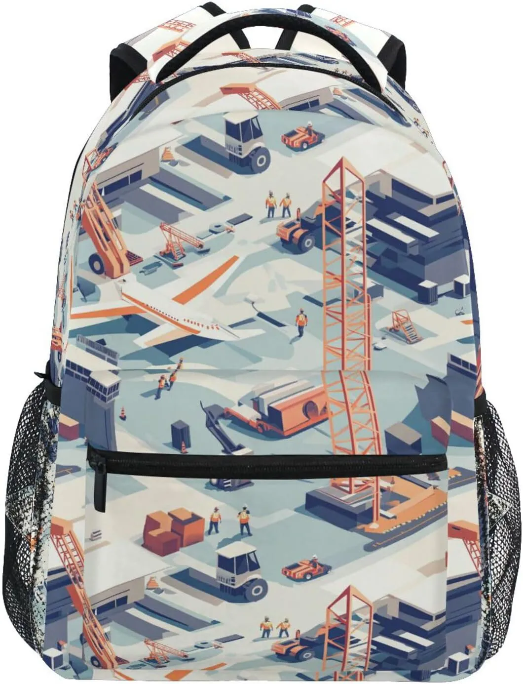 Cool Backpacks for Teenager Waterproof Laptop Bookbag with Chest Strap for Business Work College Travel Trip Construction Scene Dump Truck Grader