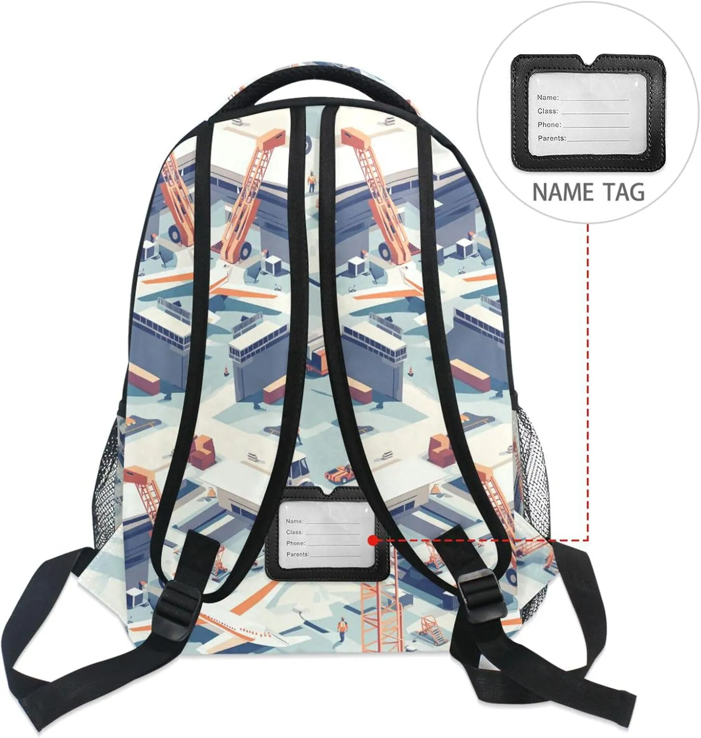 Cool Backpacks for Teenager Waterproof Laptop Bookbag with Chest Strap for Business Work College Travel Trip Construction Scene Dump Truck Grader
