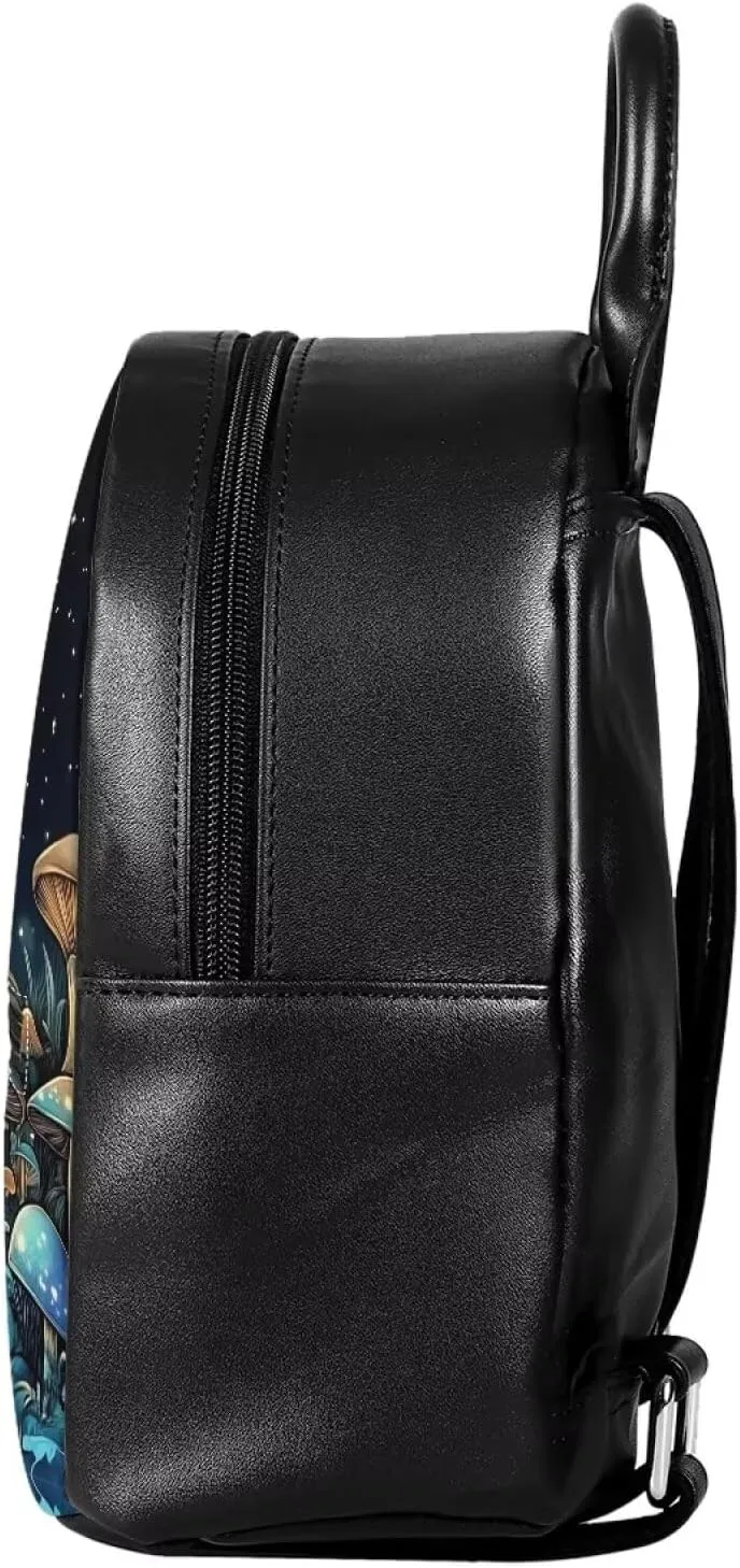 Cozeyat Leather Womens Backpack Purse for Women Black Fashion Cute Backpack Purse for Teens Cat Ladies Shoulder Bag Mini Backpacks Tote for Teen Girls Small College Bookbag for Work School Travel