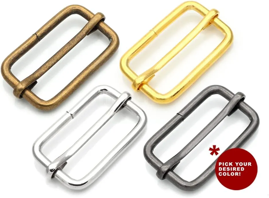 CRAFTMEMORE Triglide Slide Belt Keeper 5/8" 3/4" 1" Movable Bar Slider Strap Adjuster Rectangle Strap Keeper Purse Making