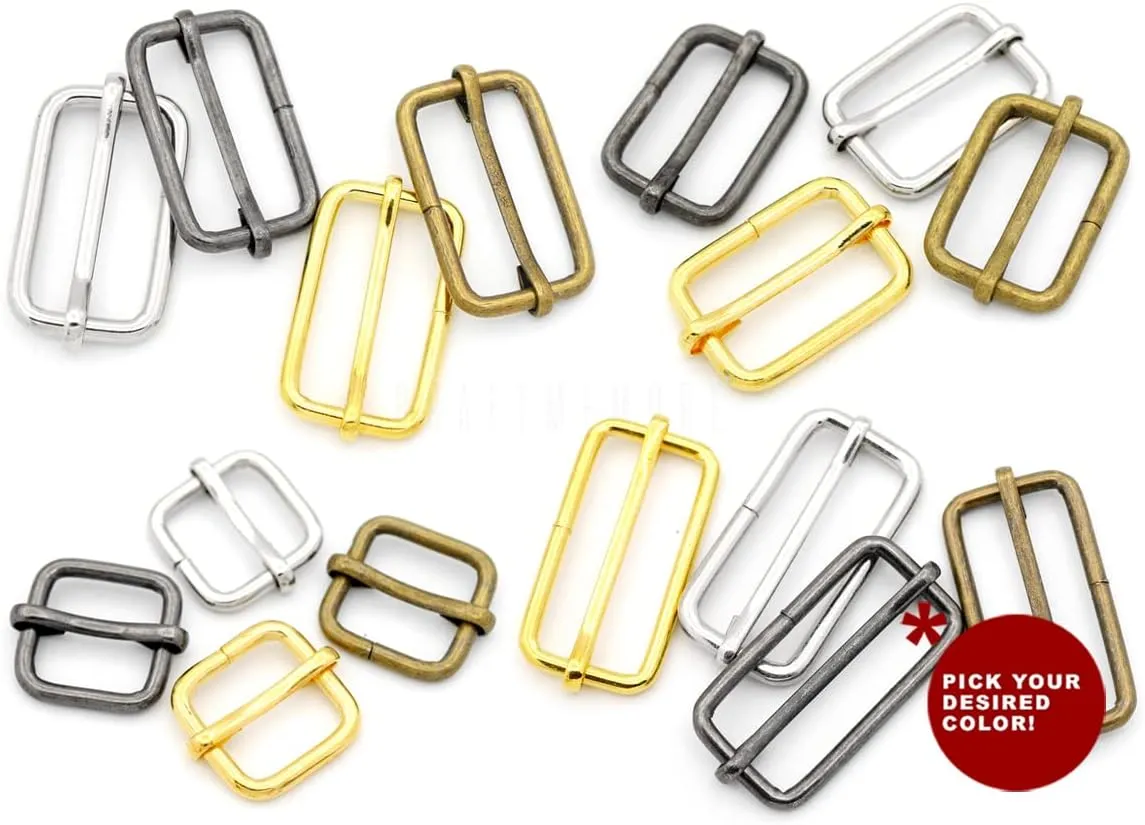 CRAFTMEMORE Triglide Slide Belt Keeper 5/8" 3/4" 1" Movable Bar Slider Strap Adjuster Rectangle Strap Keeper Purse Making