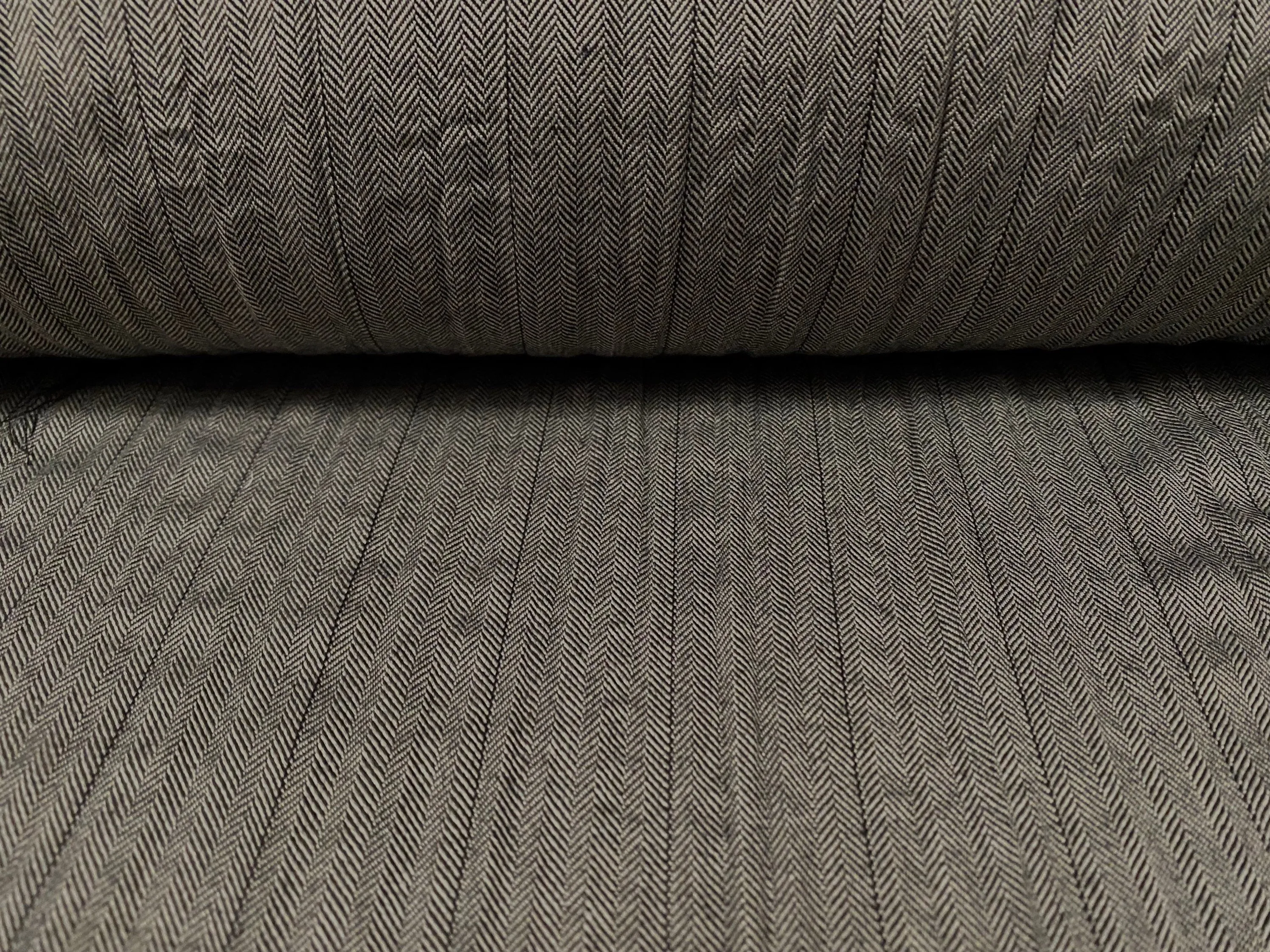 Crinkle herringbone woven trouser fabric, per metre - grey