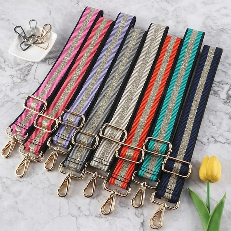 Crossbody Bag Strap for Shoulder Handbags Sling Bag Belt Stripes Luggage Straps Purse Straps Replacement Silver Clasp A1