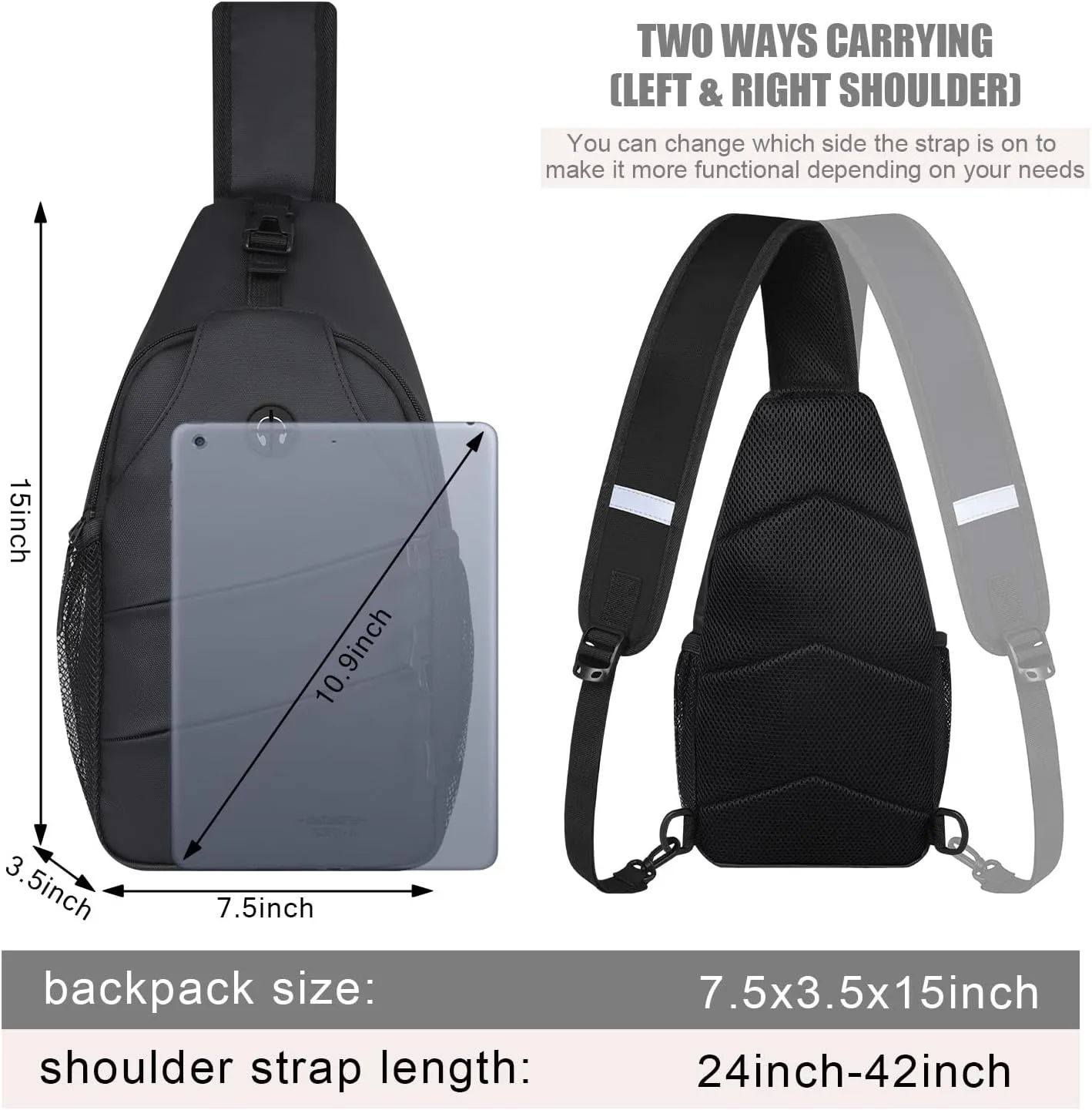 Crossbody Bags for Women Men Trendy Sling Bag Bakpack Casual Chest Bag with Convertible Shoulder Strap