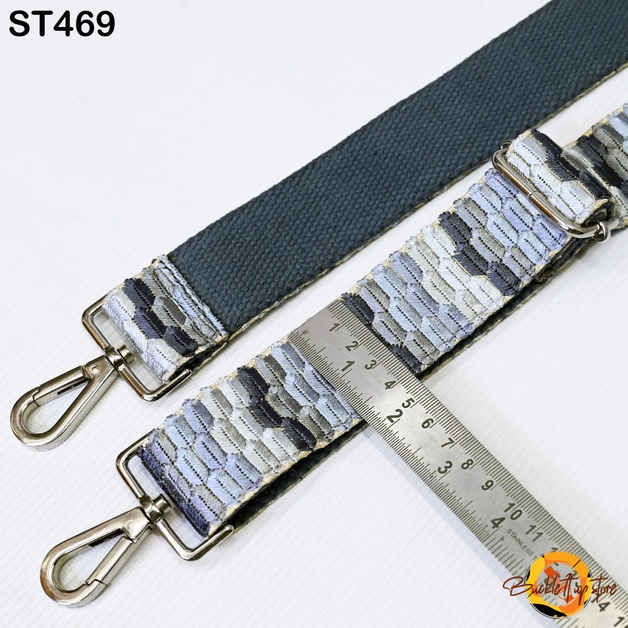 Crossbody Strap for Purses Grey Embroidery Replacement Strap Embroidered Purse Strap Boho Bags Strap Guitar Strap Handbag Strap Gift for Mom