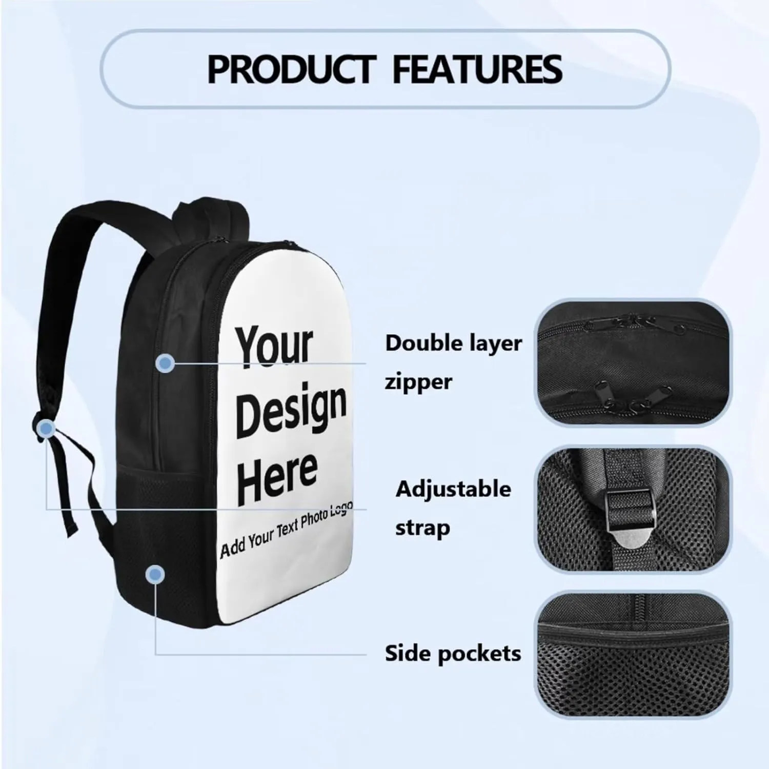 Custom Backpack and Lunchbox for Girls Teen Personalized Backpack 17 inch Kids Bookbag Student Lightweight 3 in 1 School Bag Set with Pencil Case for Preschool Primary Elementary