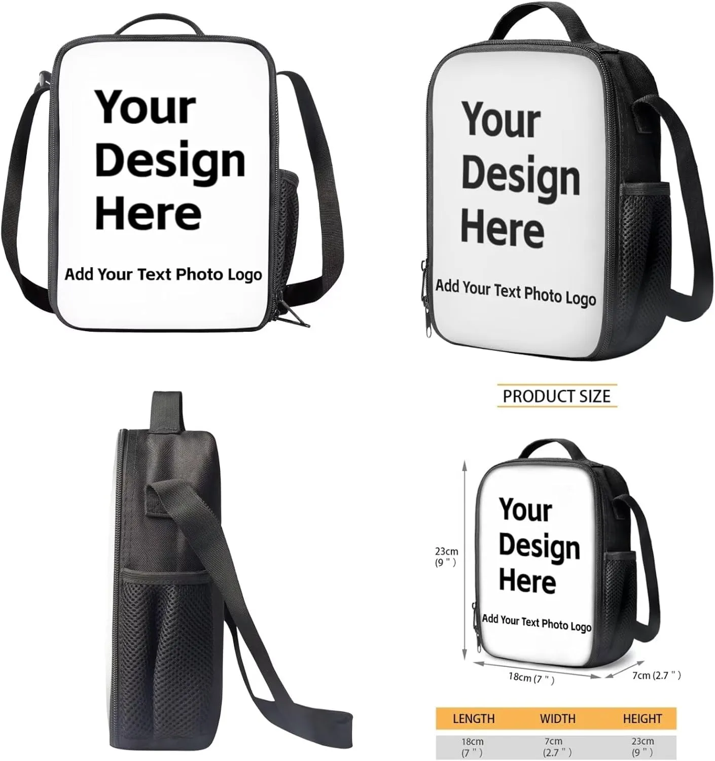 Custom Backpack and Lunchbox for Girls Teen Personalized Backpack 17 inch Kids Bookbag Student Lightweight 3 in 1 School Bag Set with Pencil Case for Preschool Primary Elementary