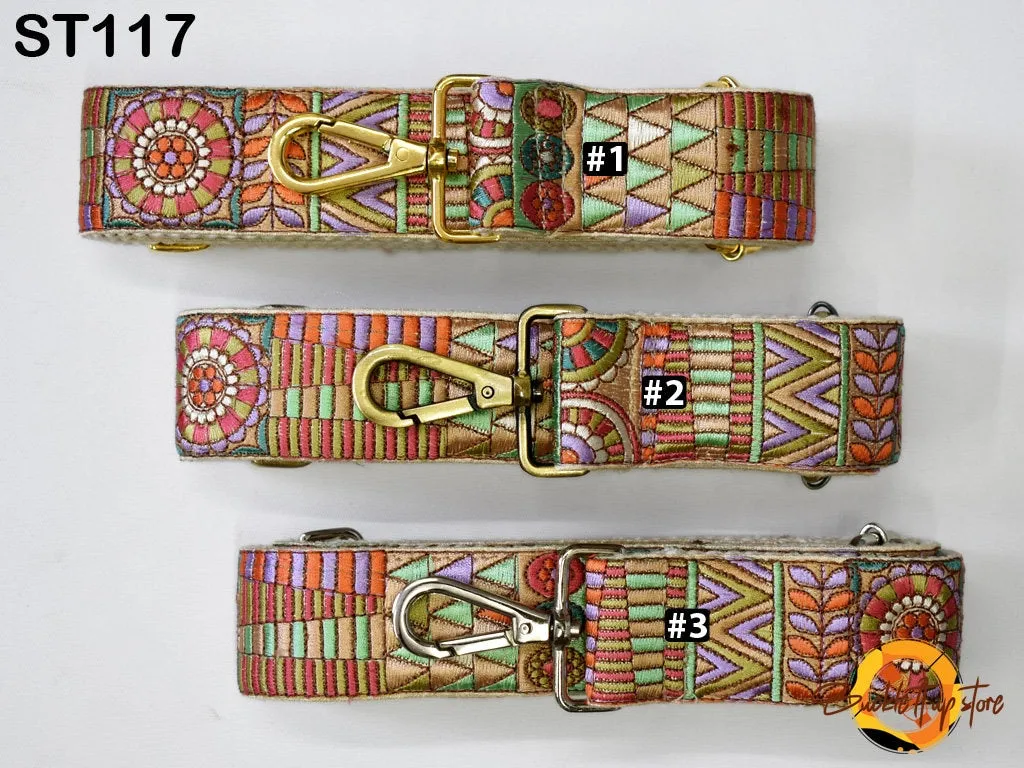 Custom Embroidery Canvas Bag Strap Purse Strap Messenger Crossbody Strap for Handbag Embroidered Replacement Strap Boho Guitar Strap Gift
