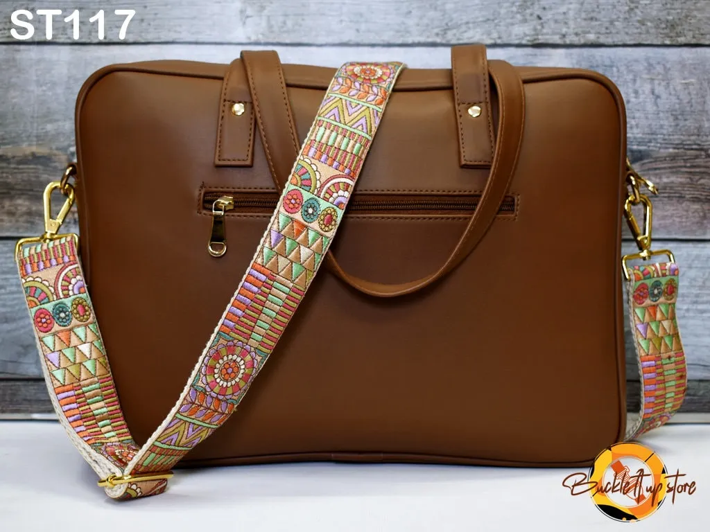 Custom Embroidery Canvas Bag Strap Purse Strap Messenger Crossbody Strap for Handbag Embroidered Replacement Strap Boho Guitar Strap Gift