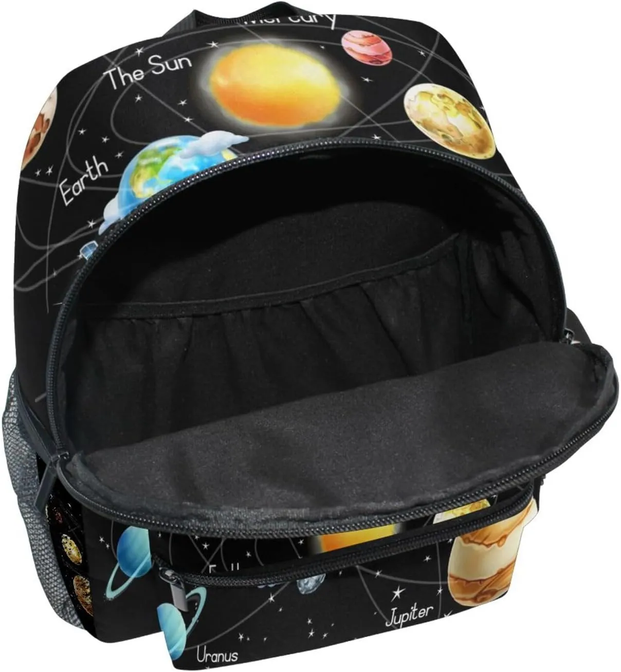 Custom Kids Toddler Mini Backpack for Girls Boys Solar System Galaxy Black Personalised Children's Backpacks School Bag with Kid's Name/Text