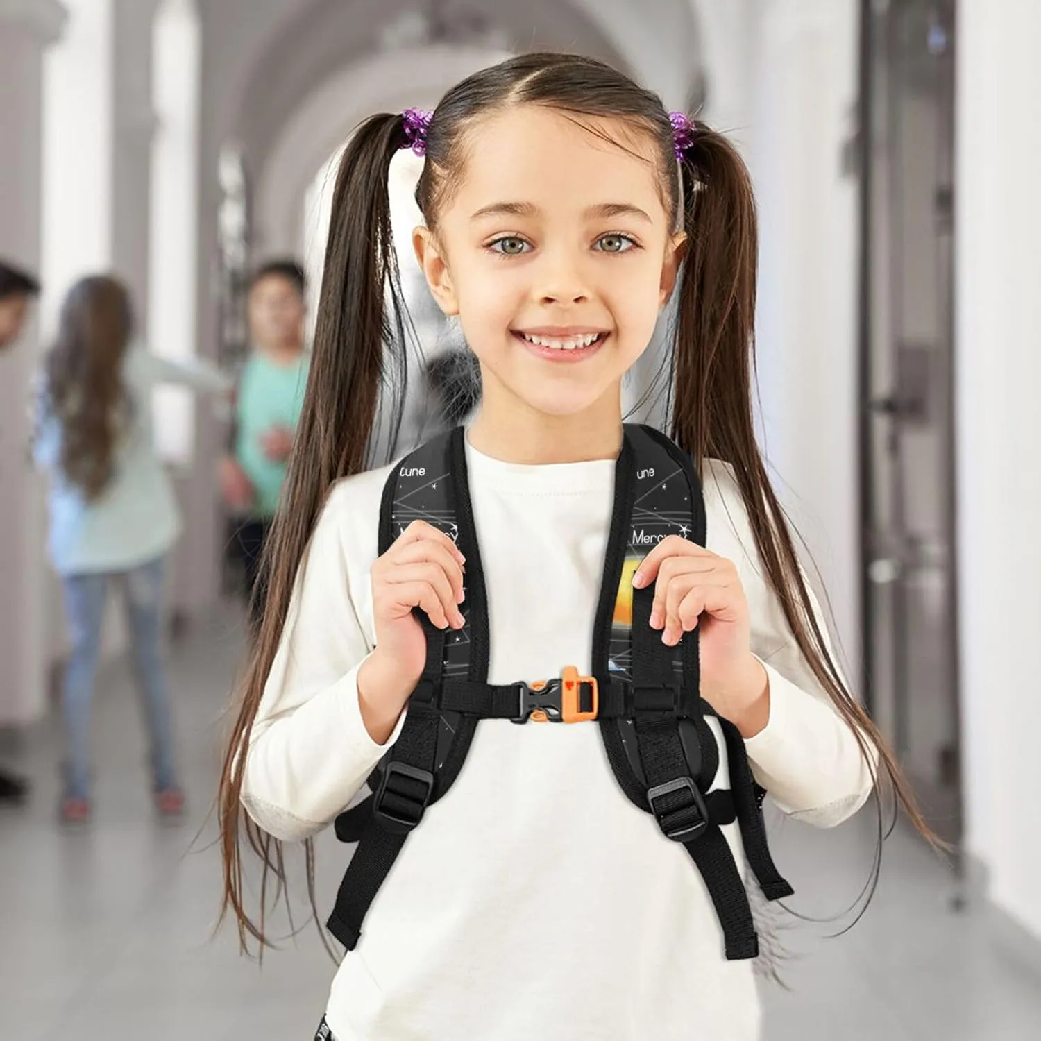 Custom Kids Toddler Mini Backpack for Girls Boys Solar System Galaxy Black Personalised Children's Backpacks School Bag with Kid's Name/Text