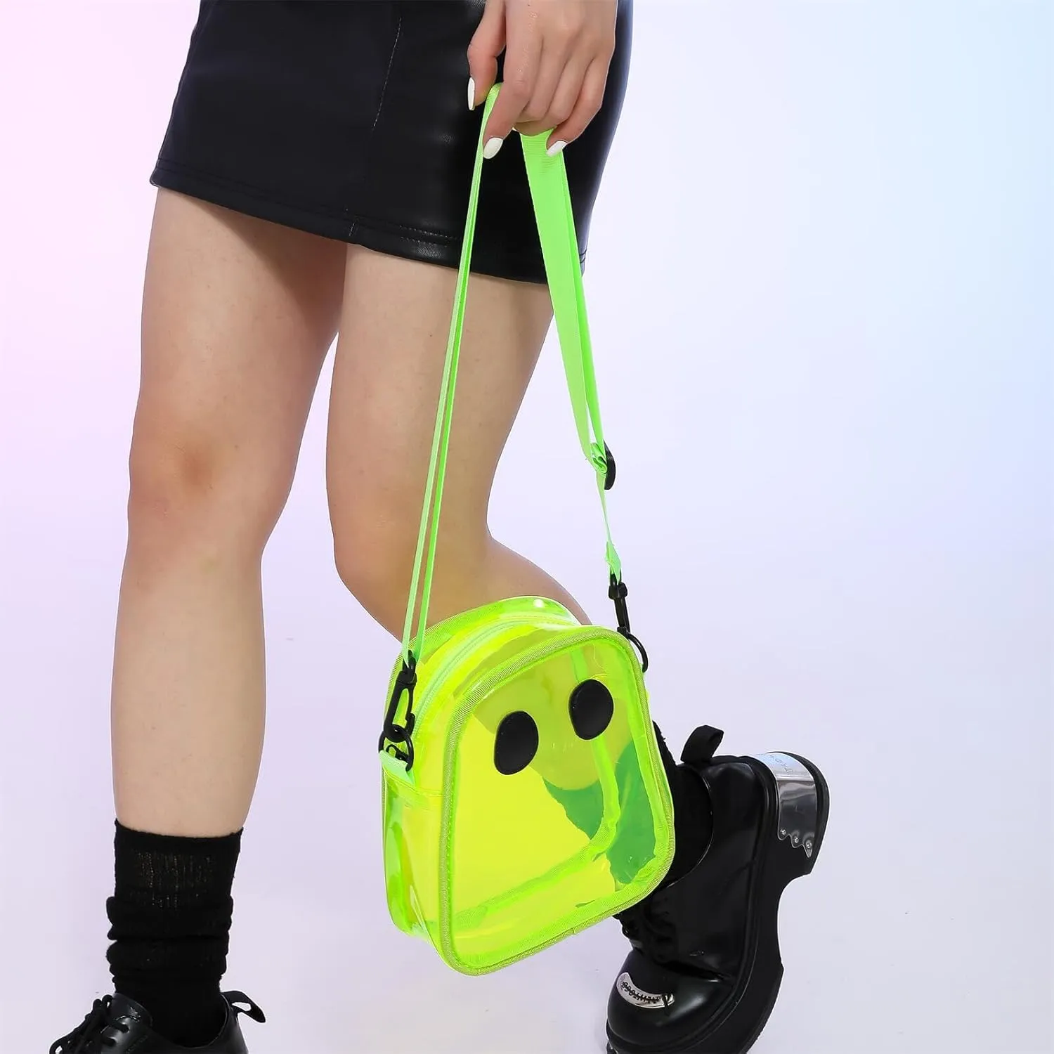 Cute Ghost Clear Purse,Clear Bag For Stadium Events,Stadium Approved Crossbody Bag Purses for Women Adjustable Strap