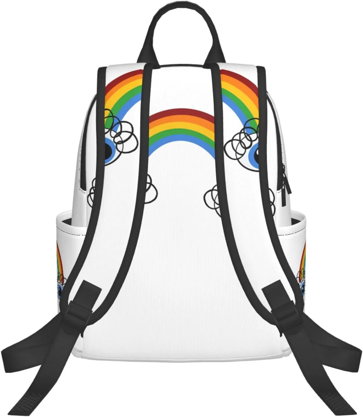 Cute Rainbow Eyes Casual Backpacks Large Capacity Laptop Backpack Sports Rucksack Travel Daypack Adjustable Shoulder Strap Work Bag for Outdoor Camping