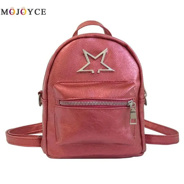 Cute Star Women Girl PU Leather Backpacks Travel Shoulder Mini Backpacks