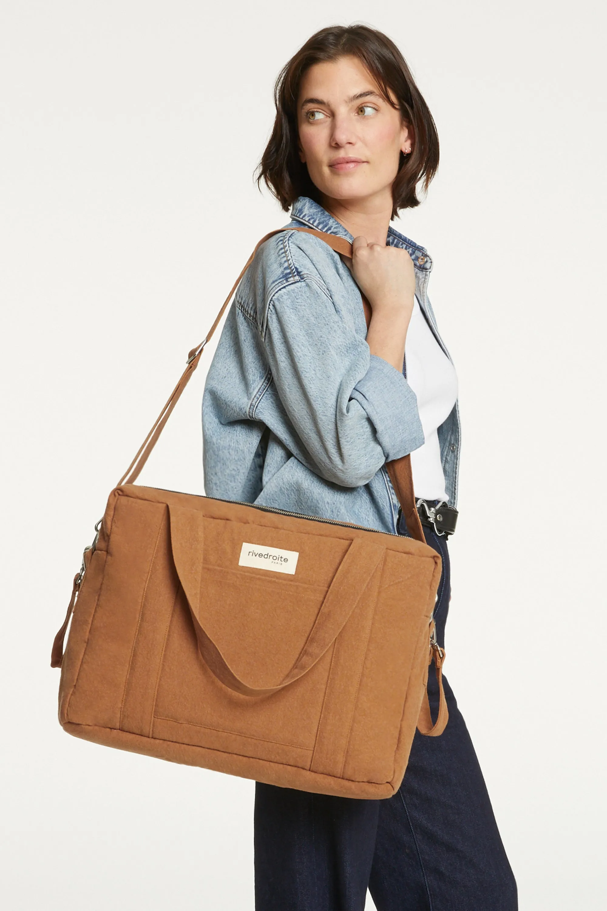 Darcy the anti diaper bag - Recycled cotton Tobacco