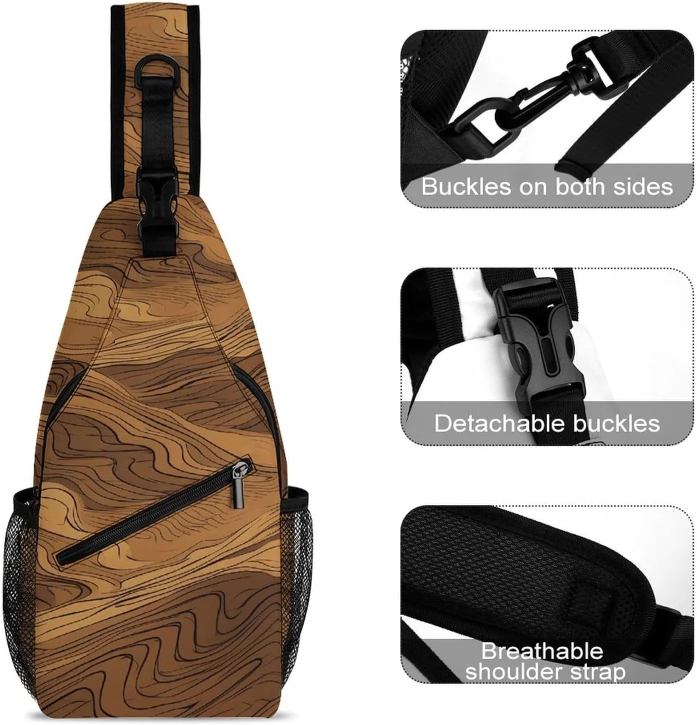 Dark And Light Colors Crossbody Bag, Sling Bag, Sling Backpack, Belt Bags for Travel Outdoors Hiking