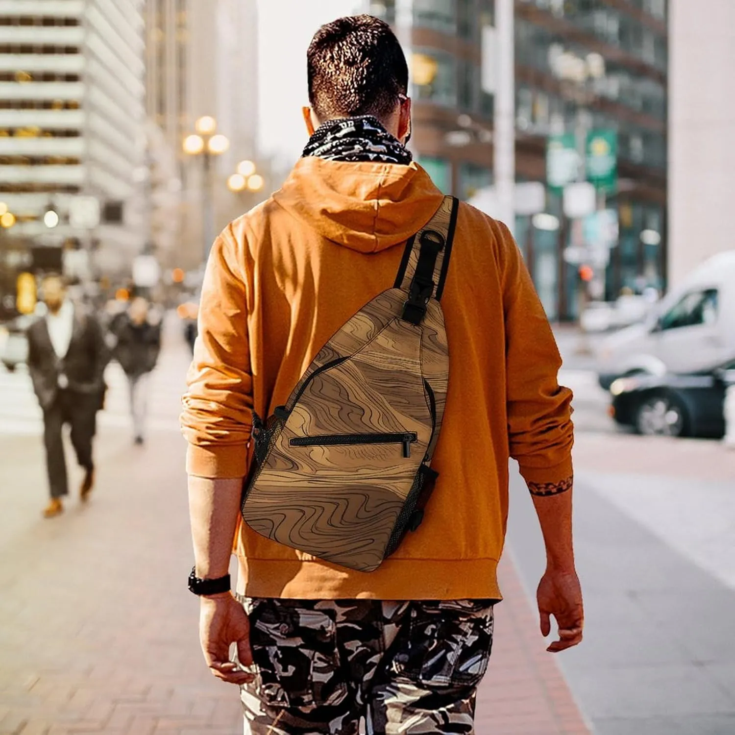 Dark And Light Colors Crossbody Bag, Sling Bag, Sling Backpack, Belt Bags for Travel Outdoors Hiking