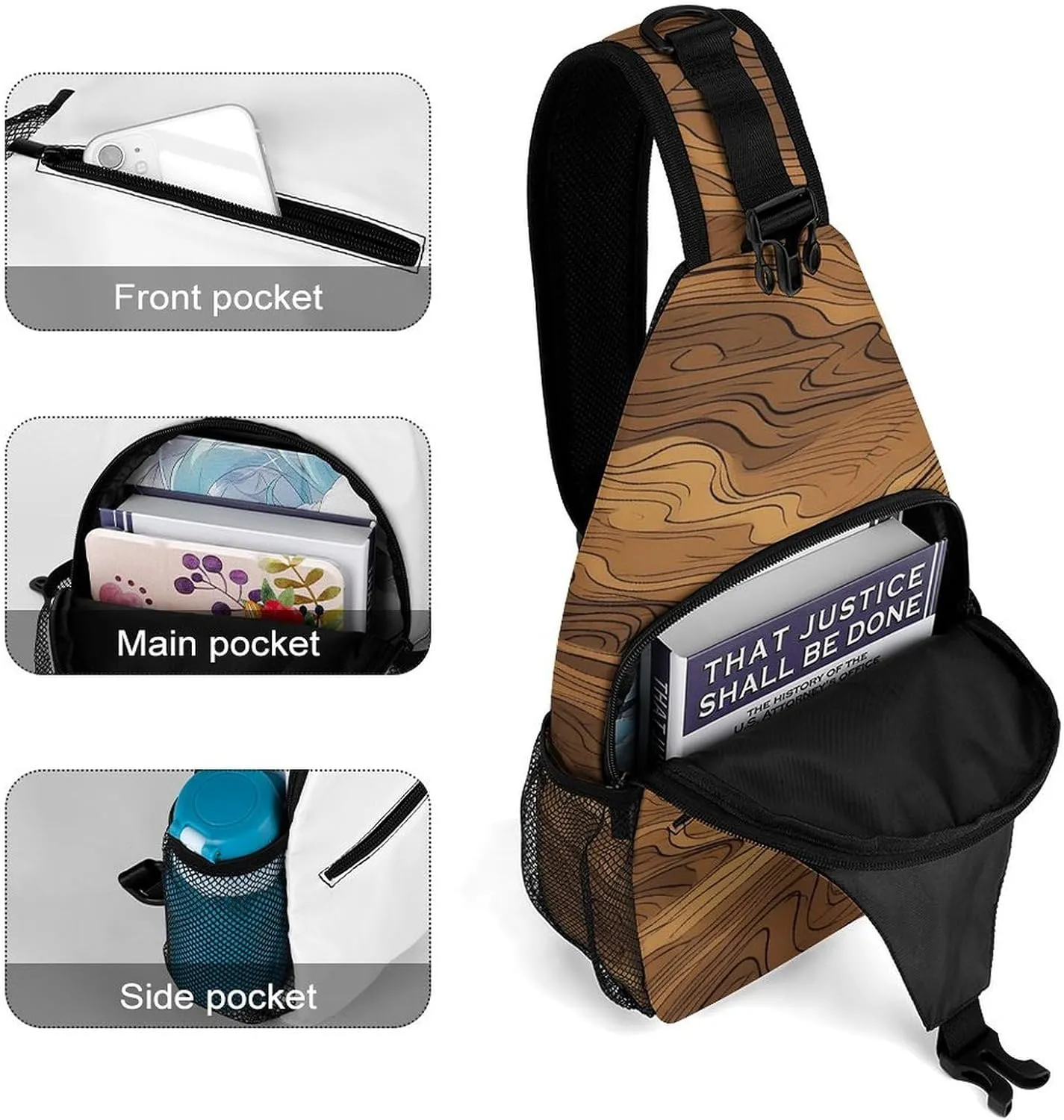 Dark And Light Colors Crossbody Bag, Sling Bag, Sling Backpack, Belt Bags for Travel Outdoors Hiking
