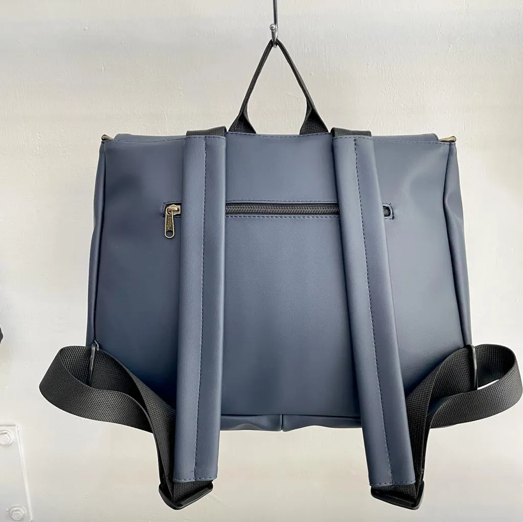 Dark Blue Large 'Jaffa' Backpack/Side Bag