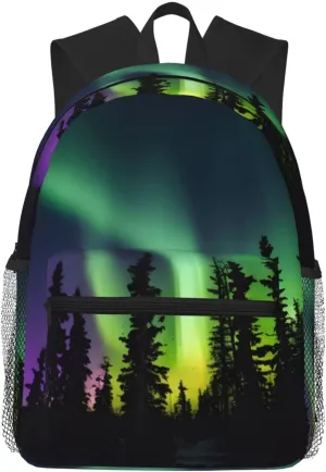 Dark Northern Lights Print print Lightweight and comfortable backpack Casual Laptop Backpack for Travel Hiking