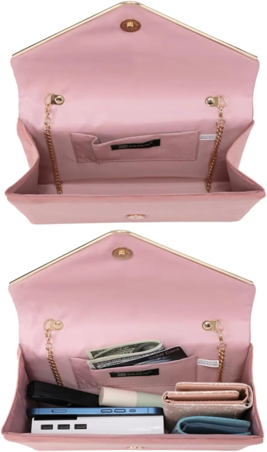 Dasein Women Faux Suede Evening Clutch Bags Formal Party Clutches Wedding Purses Cocktail Prom Clutches