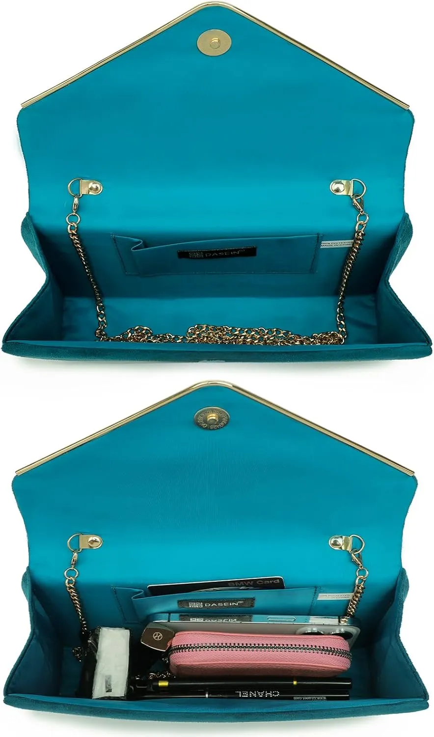 Dasein Women Faux Suede Evening Clutch Bags Formal Party Clutches Wedding Purses Cocktail Prom Clutches