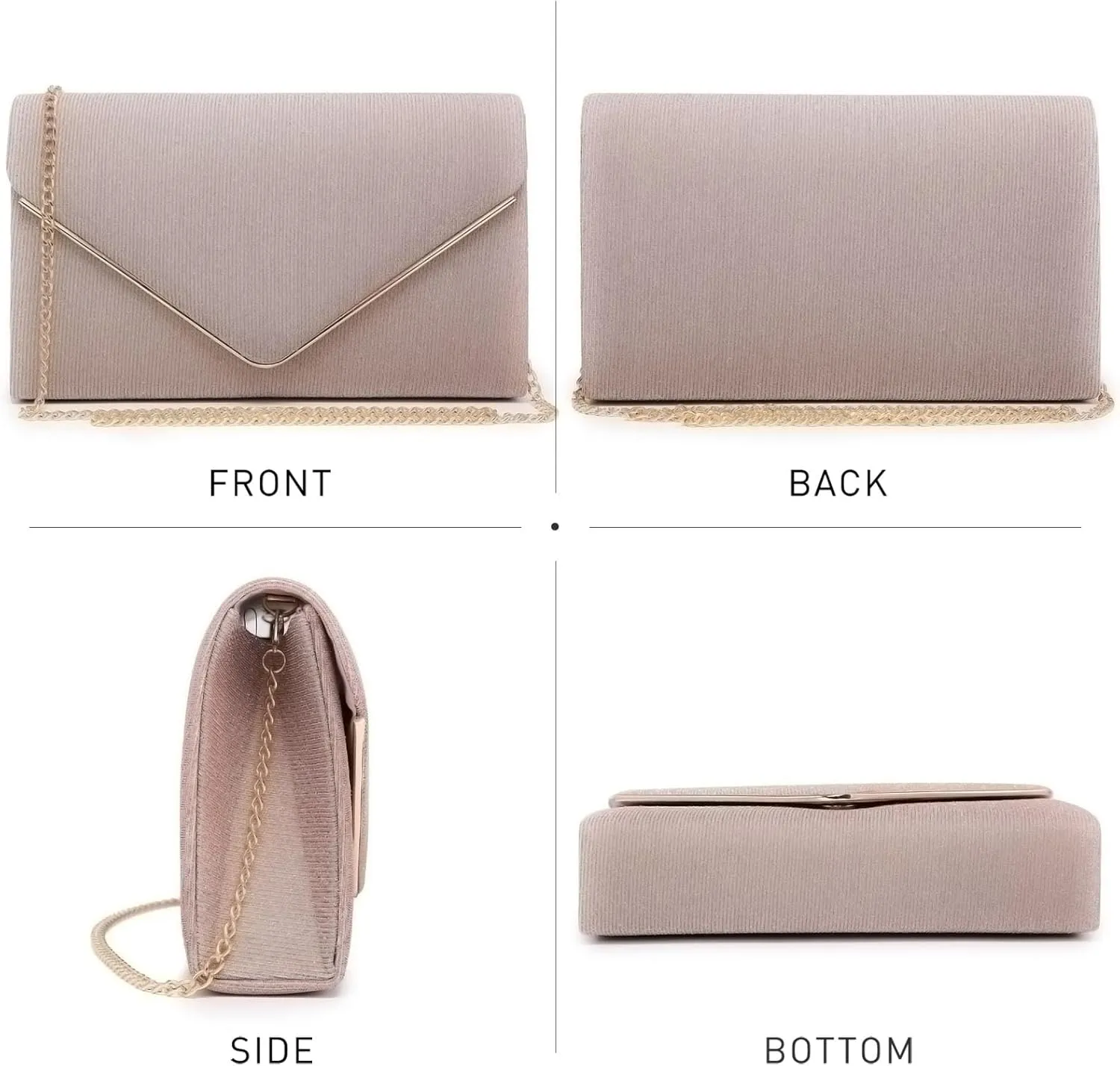 Dasein Women Glistening Clutches Handbags Evening Bags Wedding Purses Cocktail Prom Party Clutches
