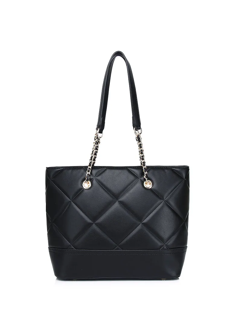 De Luna Quilted Totebag (Black)