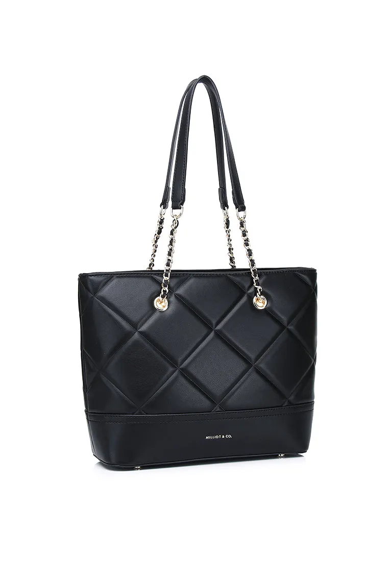 De Luna Quilted Totebag (Black)