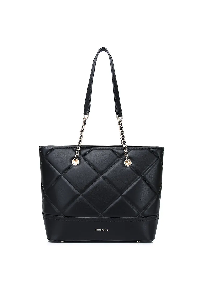 De Luna Quilted Totebag (Black)