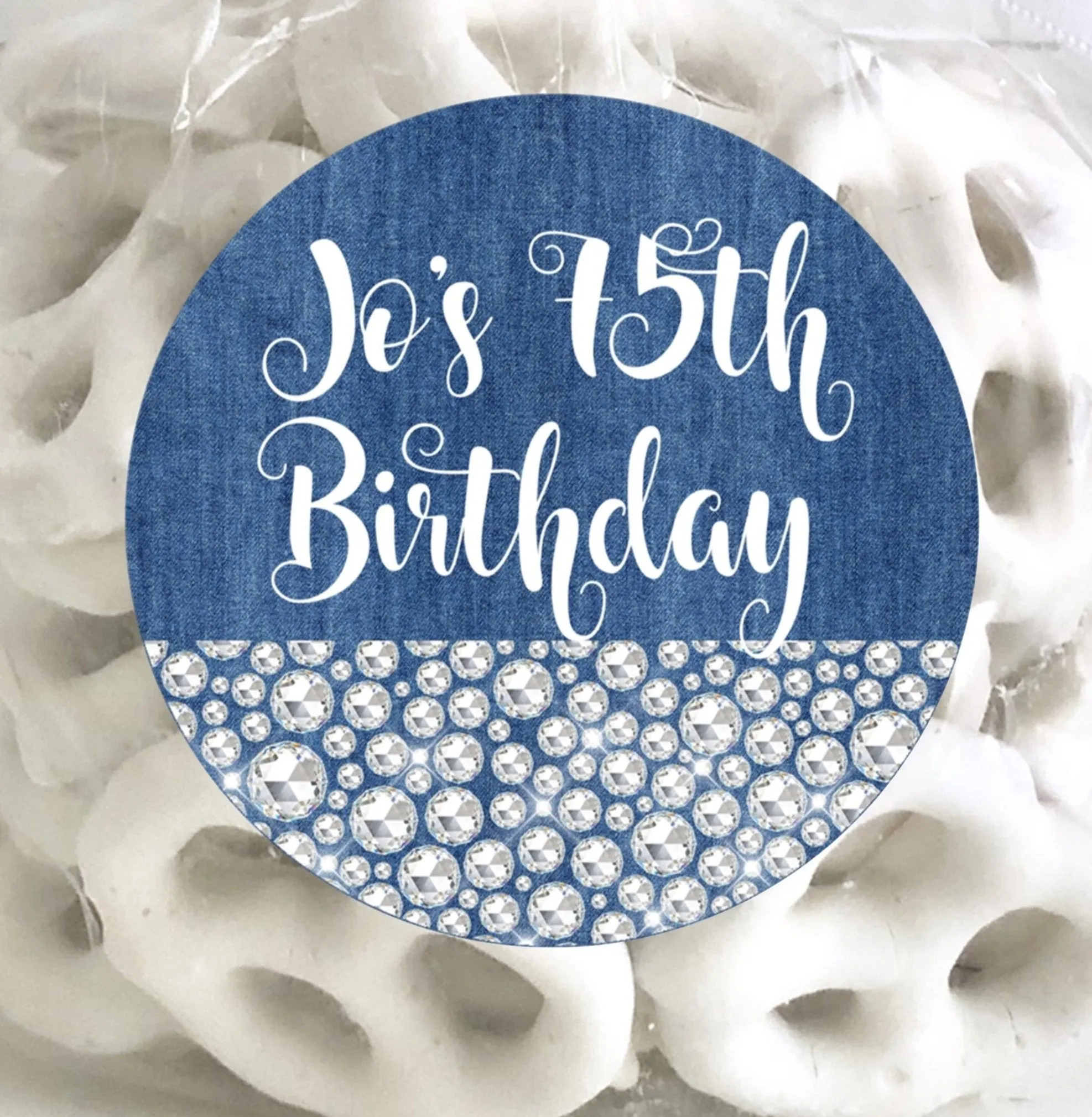 Denim & Diamonds Birthday Party Stickers