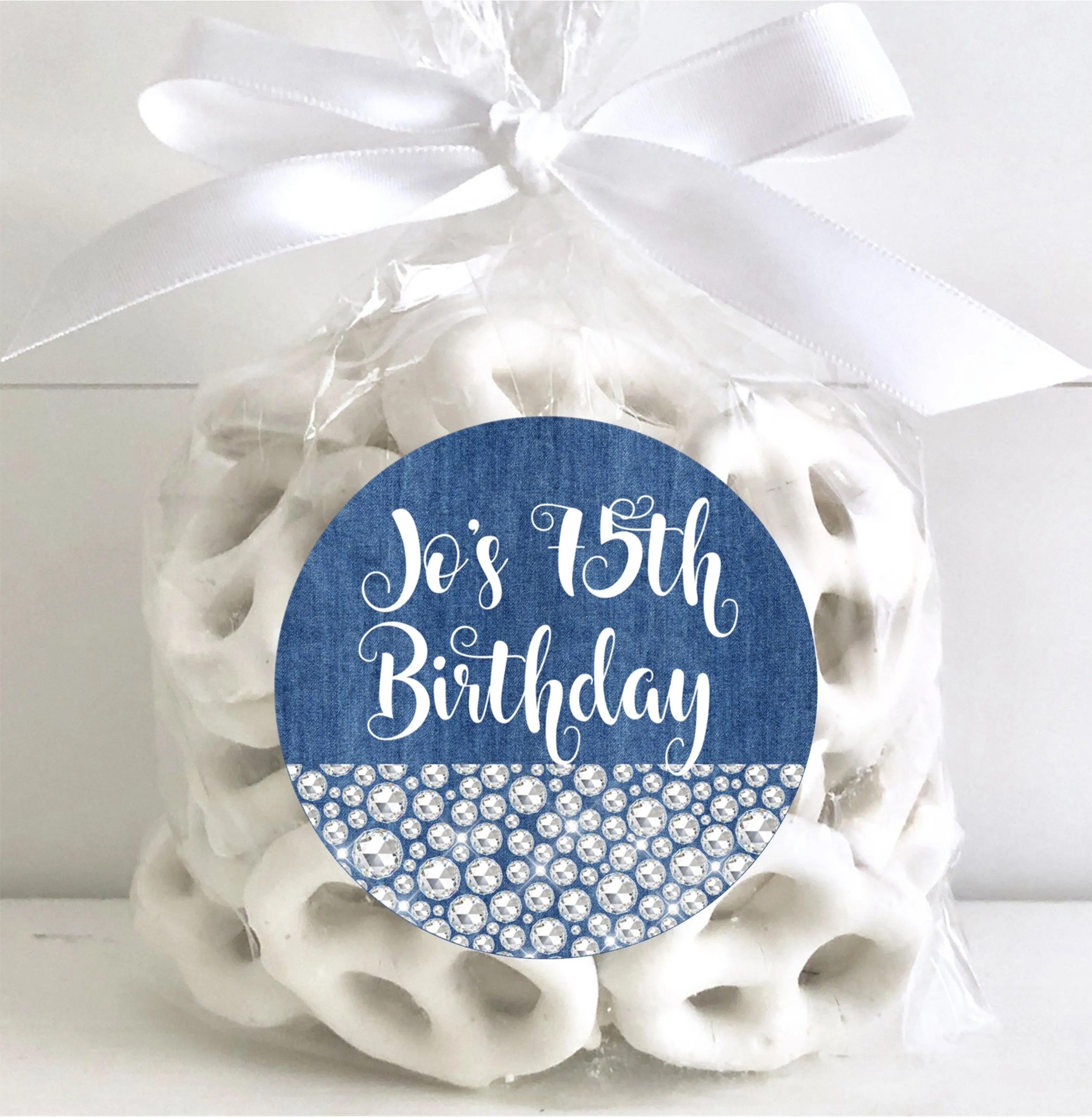 Denim & Diamonds Birthday Party Stickers