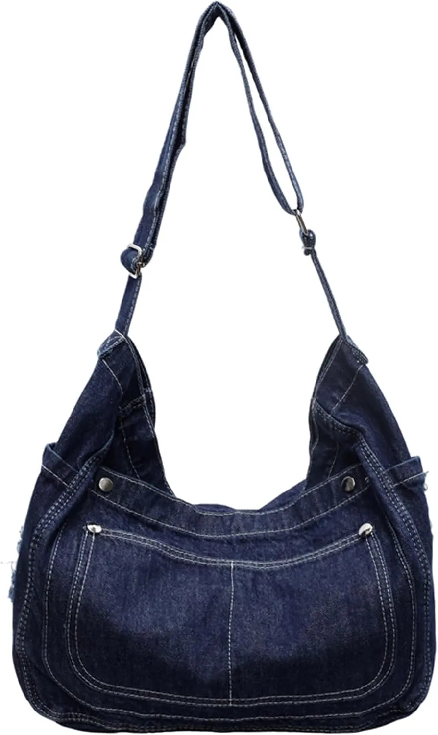 Denim Crossbody Bag Casual Messenger Shoulder Bag Change Purse Travel Daypacks